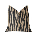 Plutus Zippy Zebra Black And Beige Luxury Throw Pillow - Double Sided  20' X 26' Standard