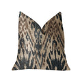 Plutus Kaveh Green, Beige And Brown Luxury Throw Pillow - Double Sided  24' X 24'