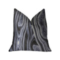 Plutus Swiss Marble Blue Luxury Throw Pillow - Double Sided  20' X 36' King