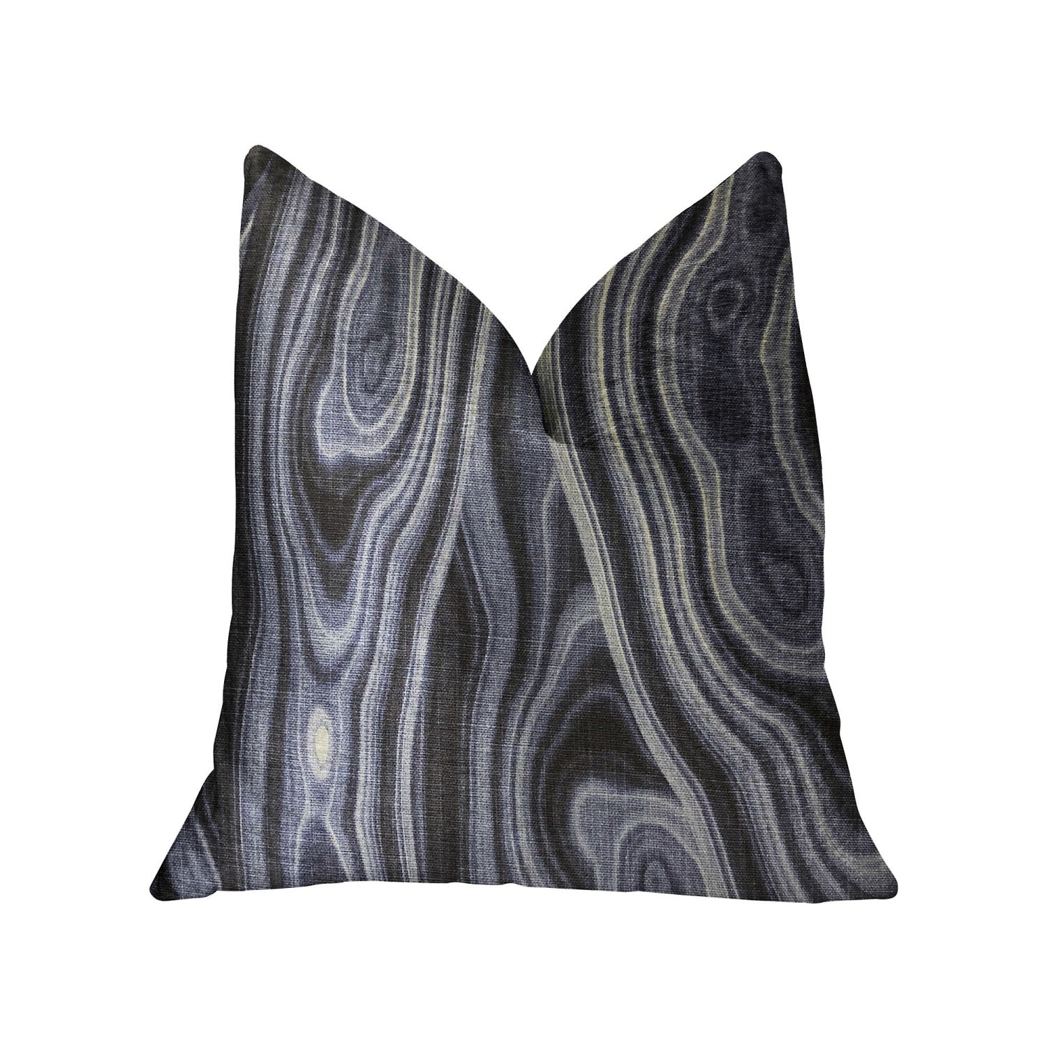 Plutus Swiss Marble Blue Luxury Throw Pillow - Double Sided  20' X 36' King