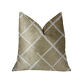 Plutus Davinci Beige And Brown Luxury Throw Pillow - Double Sided  12' X 20'