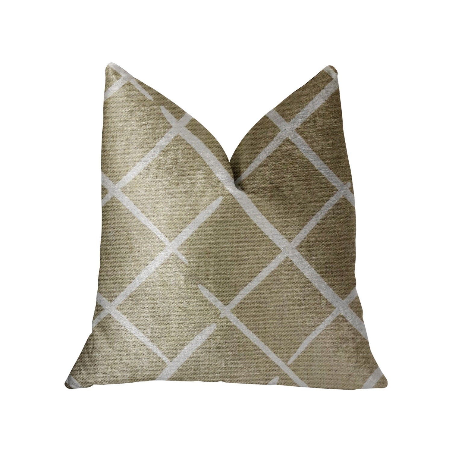 Plutus Davinci Beige And Brown Luxury Throw Pillow - Double Sided  20' X 30' Queen