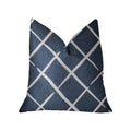Plutus Davinci Blue And White Luxury Throw Pillow - Double Sided  20' X 20'