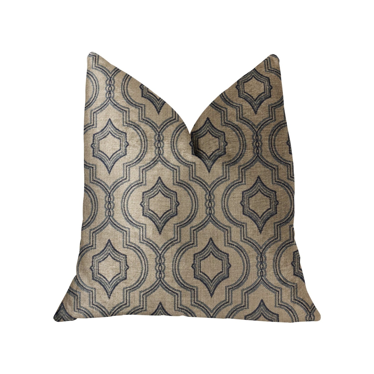 Plutus Anise Black And Beige Luxury Throw Pillow - Double Sided  12' X 20'