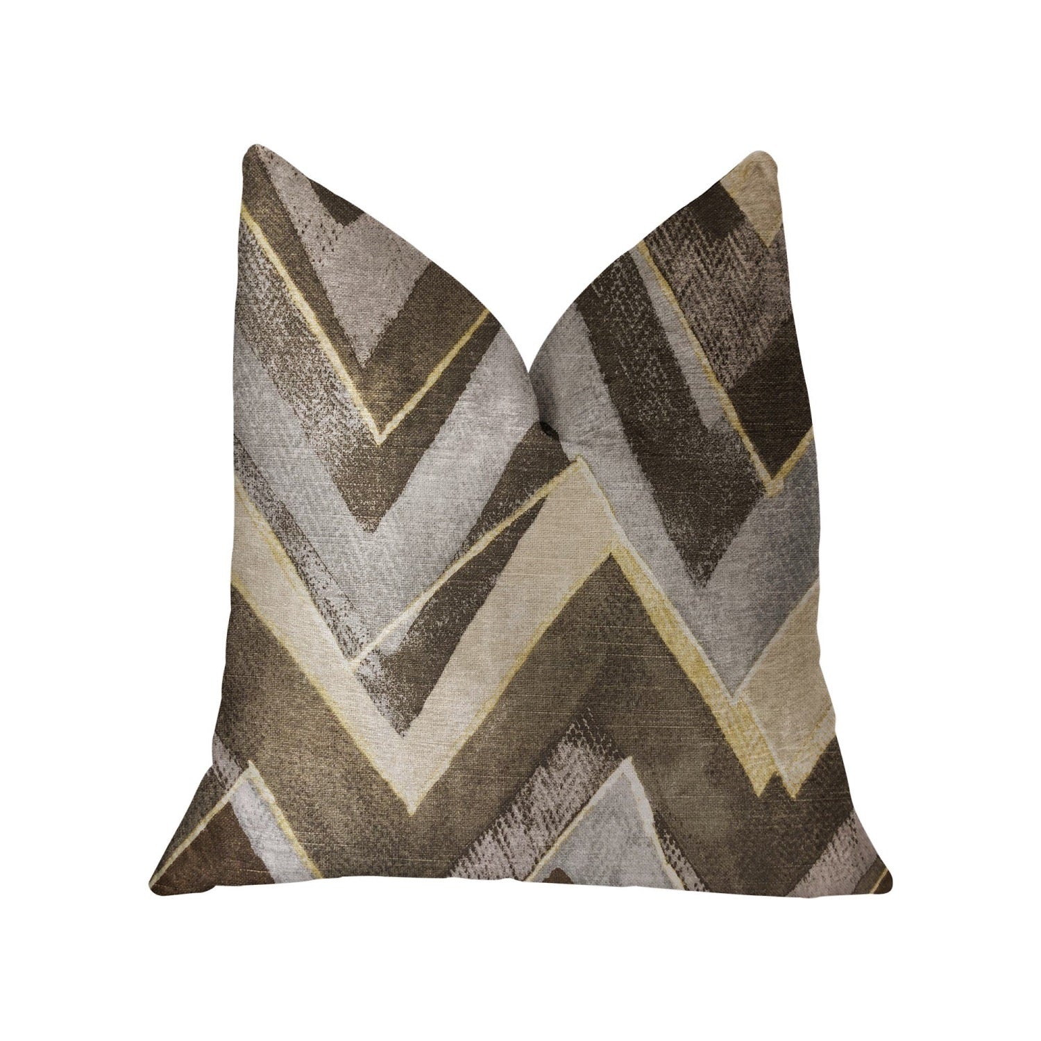 Plutus Badger Cove Brown Luxury Throw Pillow - Double Sided  18' X 18'