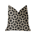 Plutus Petunia Black And White Luxury Throw Pillow - Double Sided  12' X 20'