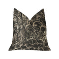 Plutus Rowan Gale Black And Beige Luxury Throw Pillow - Double Sided  16' X 16'