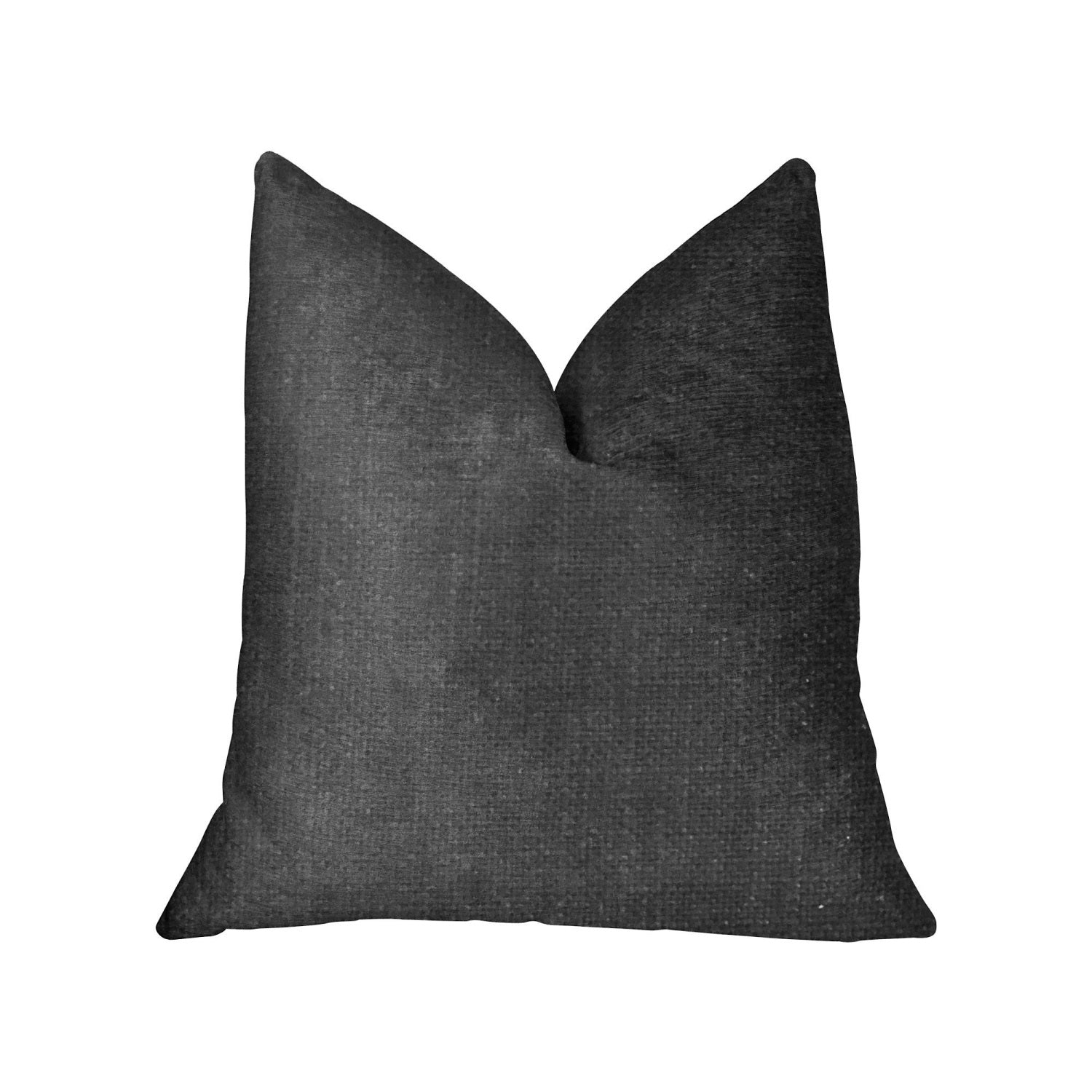 Plutus Luna Black Luxury Throw Pillow - Double Sided  16' X 16'