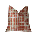 Plutus Spiced Fields  Orange And Beige Luxury Throw Pillow - Double Sided  24' X 24'