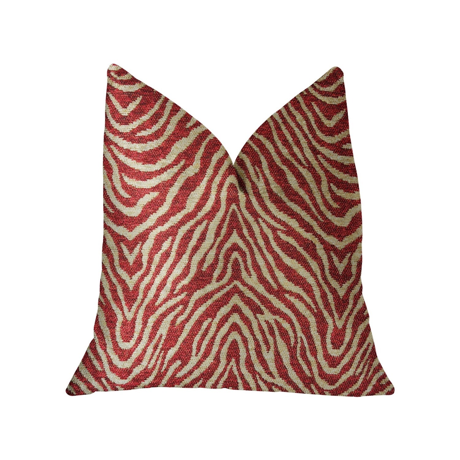 Plutus Oasis Waves Red Luxury Throw Pillow - Double Sided  20' X 36' King