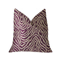 Plutus Oasis Waves Purple And Beige Luxury Throw Pillow - Double Sided  20' X 20'