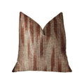 Plutus Stormy Pine Orange And Beige Luxury Throw Pillow - Double Sided  20' X 36' King