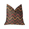 Plutus Serenity Flow Gray And Orange Luxury Throw Pillow - Double Sided  24' X 24'
