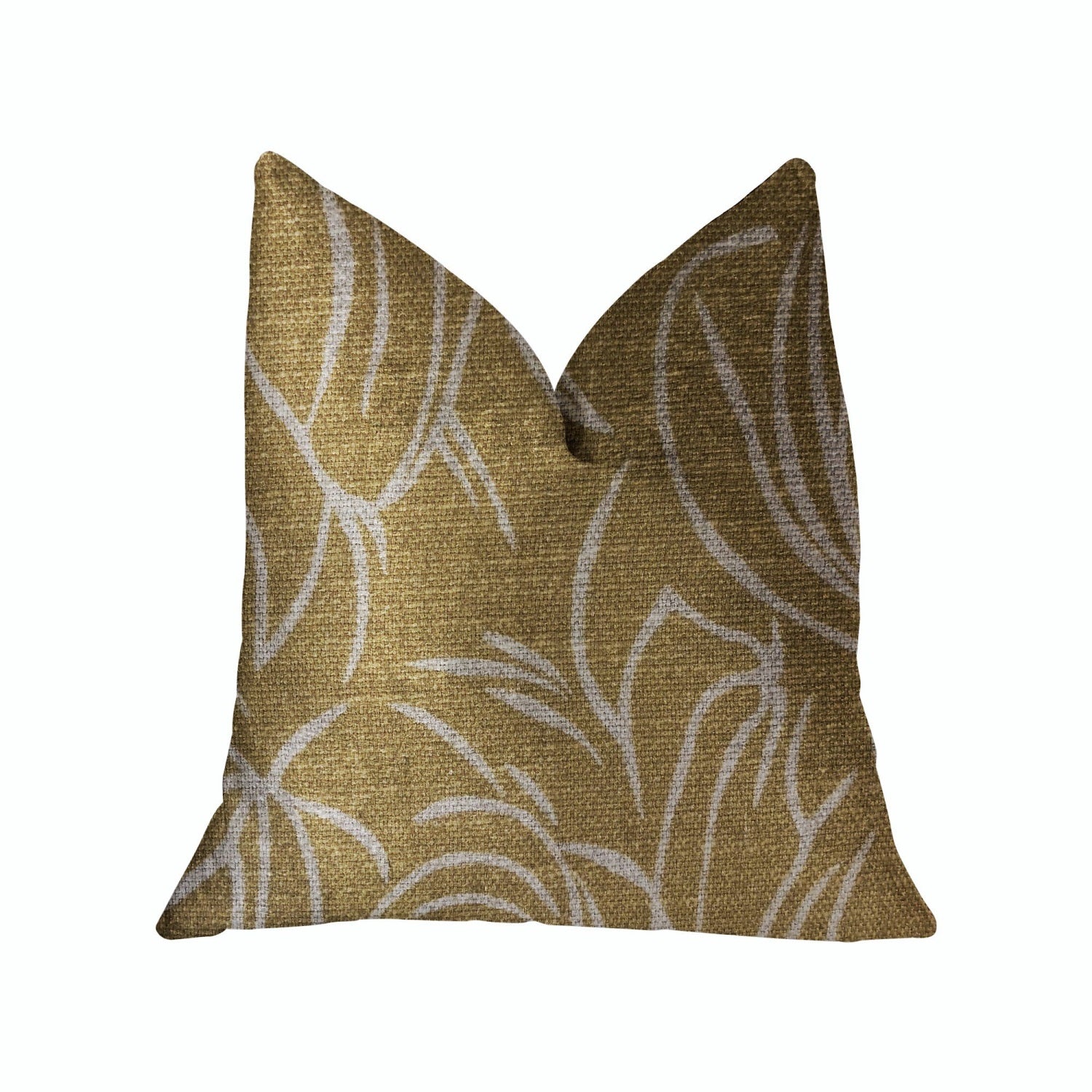 Plutus Mira Mirage Gold Luxury Throw Pillow - Double Sided  26' X 26'