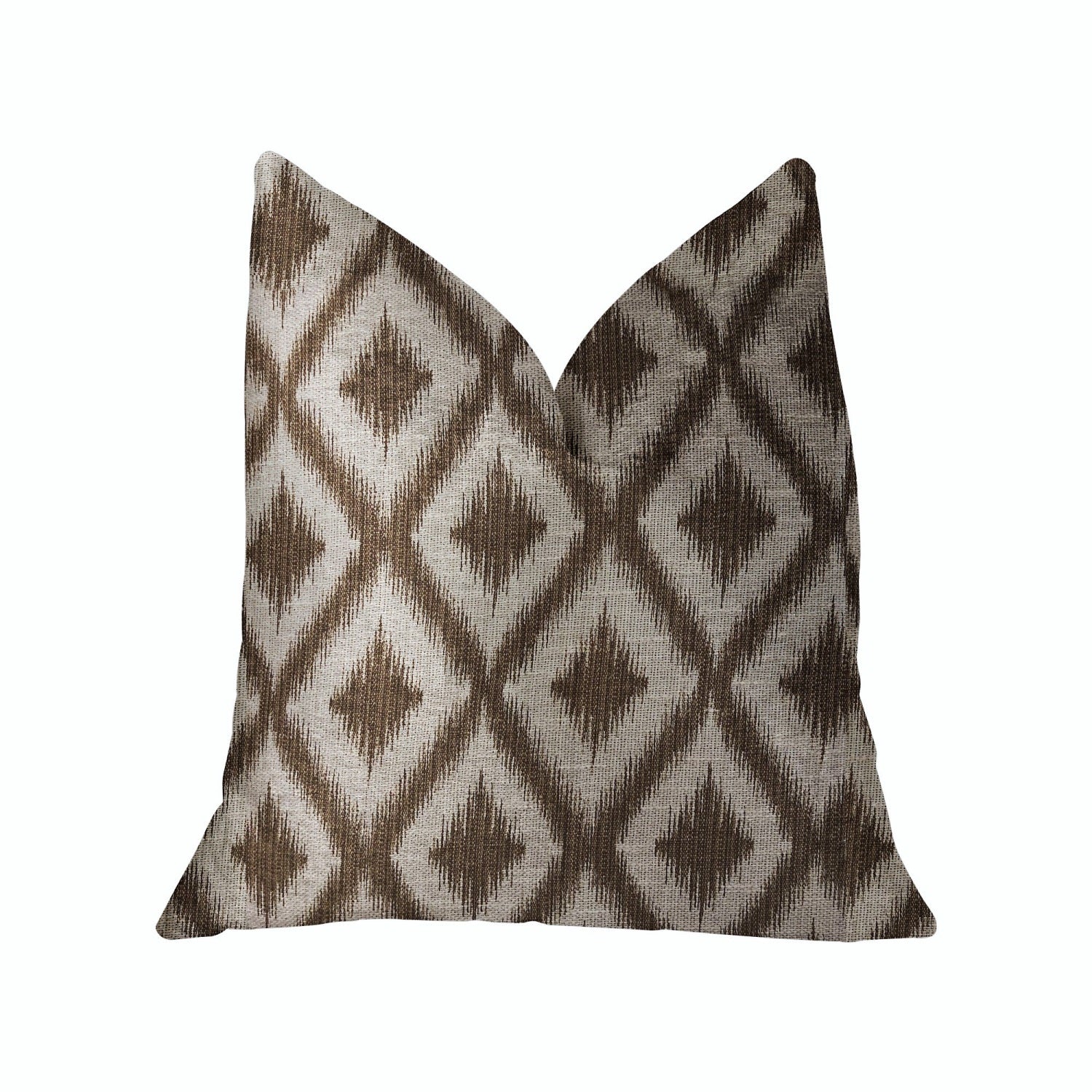 Plutus Casa Nova Brown Luxury Throw Pillow - Double Sided  20' X 20'
