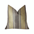 Plutus Graceful Bridge Yellow And Gray Luxury Throw Pillow - Double Sided  16' X 16'