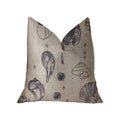 Plutus Seashell Bay Blue And Beige Luxury Throw Pillow - Double Sided  24' X 24'