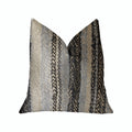 Plutus Grey Horizon Blue And Gray Luxury Throw Pillow - Double Sided  18' X 18'