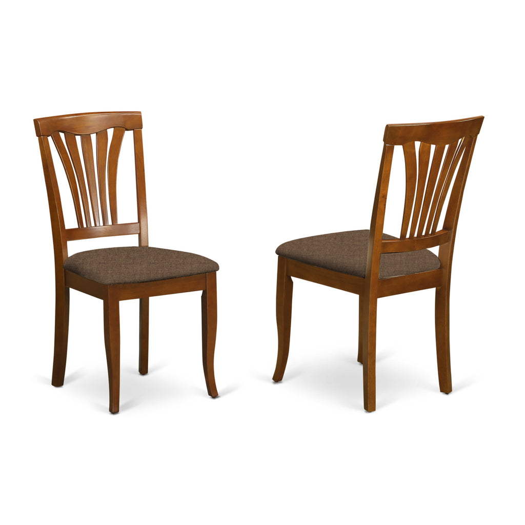 East West Furniture POAV7-SBR-C 7 Piece Modern Set Consist of an Oval Wooden Table with Butterfly Leaf and 6 Linen Fabric Upholstered Dining Chairs, 42x60 Inch