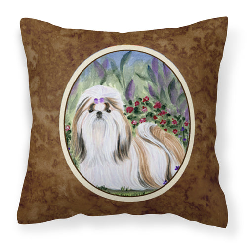 'Caroline'S Treasures Ss8034Pw1414 Shih Tzu Decorative Canvas Fabric Pillow, Large, Multicolor'