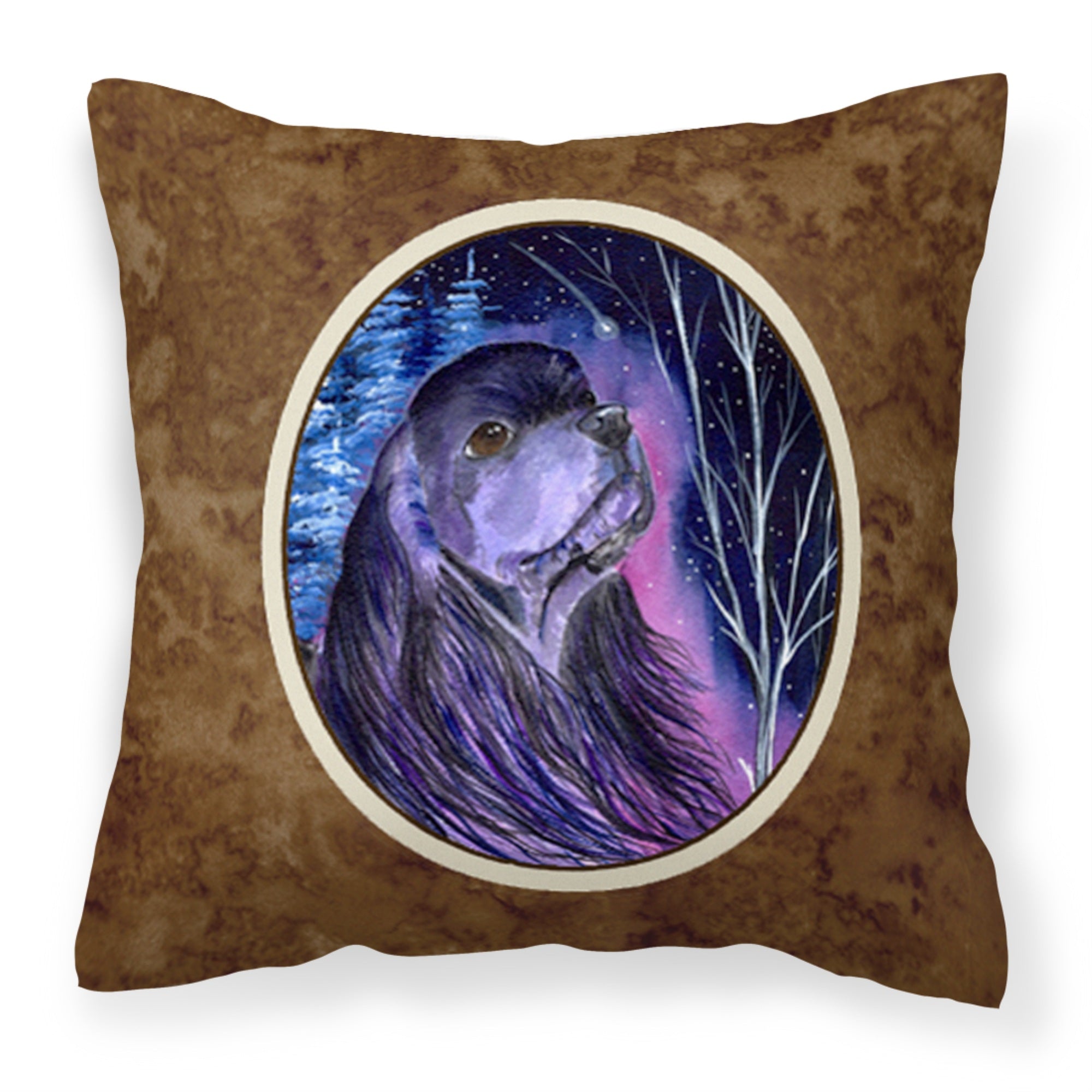 'Caroline'S Treasures Ss8385Pw1414 Starry Night Cocker Spaniel Fabric Pillow, Large, Multicolor'