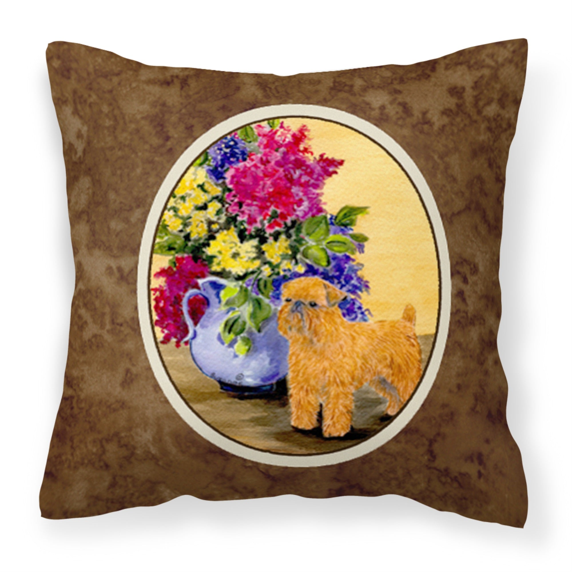 'Caroline'S Treasures Ss8543Pw1414 Brussels Griffon Decorative Canvas Fabric Pillow, Large, Multicolor'