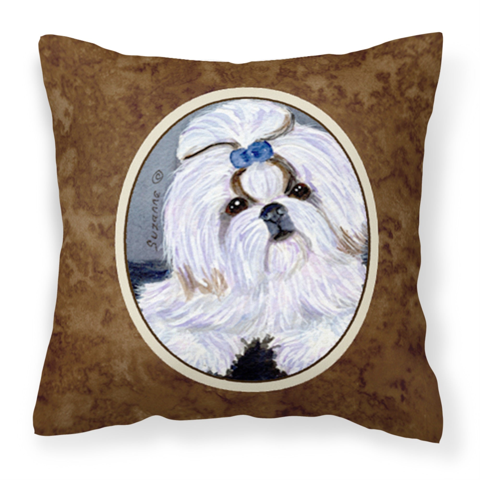 'Caroline'S Treasures Ss8685Pw1414 Shih Tzu Decorative Canvas Fabric Pillow, Large, Multicolor'