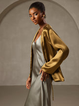 [Grayish Green] SilkSilky  Spaghetti Strap V Neck Dress 006