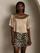 [Champagne] SilkSilky  Half Sleeve Women's T-Shirt 005