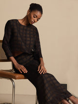 [Black] SilkSilky  Long Sleeve Round Neck Women's Outfit Sets 008