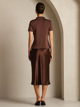 [Coffee] SilkSilky  Short Sleeve Women's T-Shirt 007