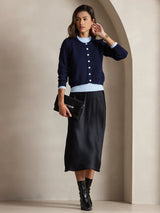 [Black] SilkSilky  Spaghetti Strap V Neck Dress 007