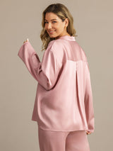 [Peach Skin] SilkSilky  Long Sleeve Lapel Collar Women's Pajamas 005