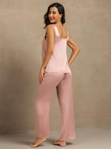 [Peach Skin] SilkSilky  Sleeveless Women's Pajamas 002