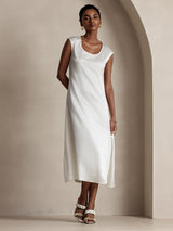 [White] SilkSilky  Cap Sleeve Dress 003