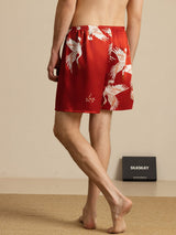 [Wine] SilkSilky  Men's Sleep Shorts 002