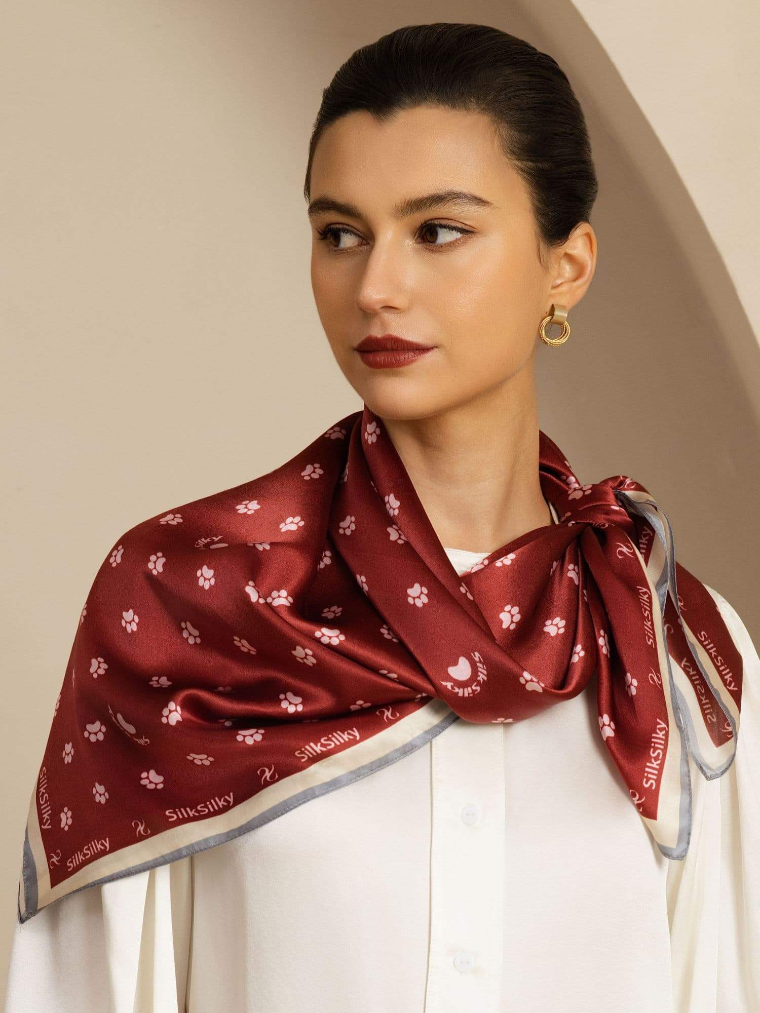 [Wine] SilkSilky  Scarf 002