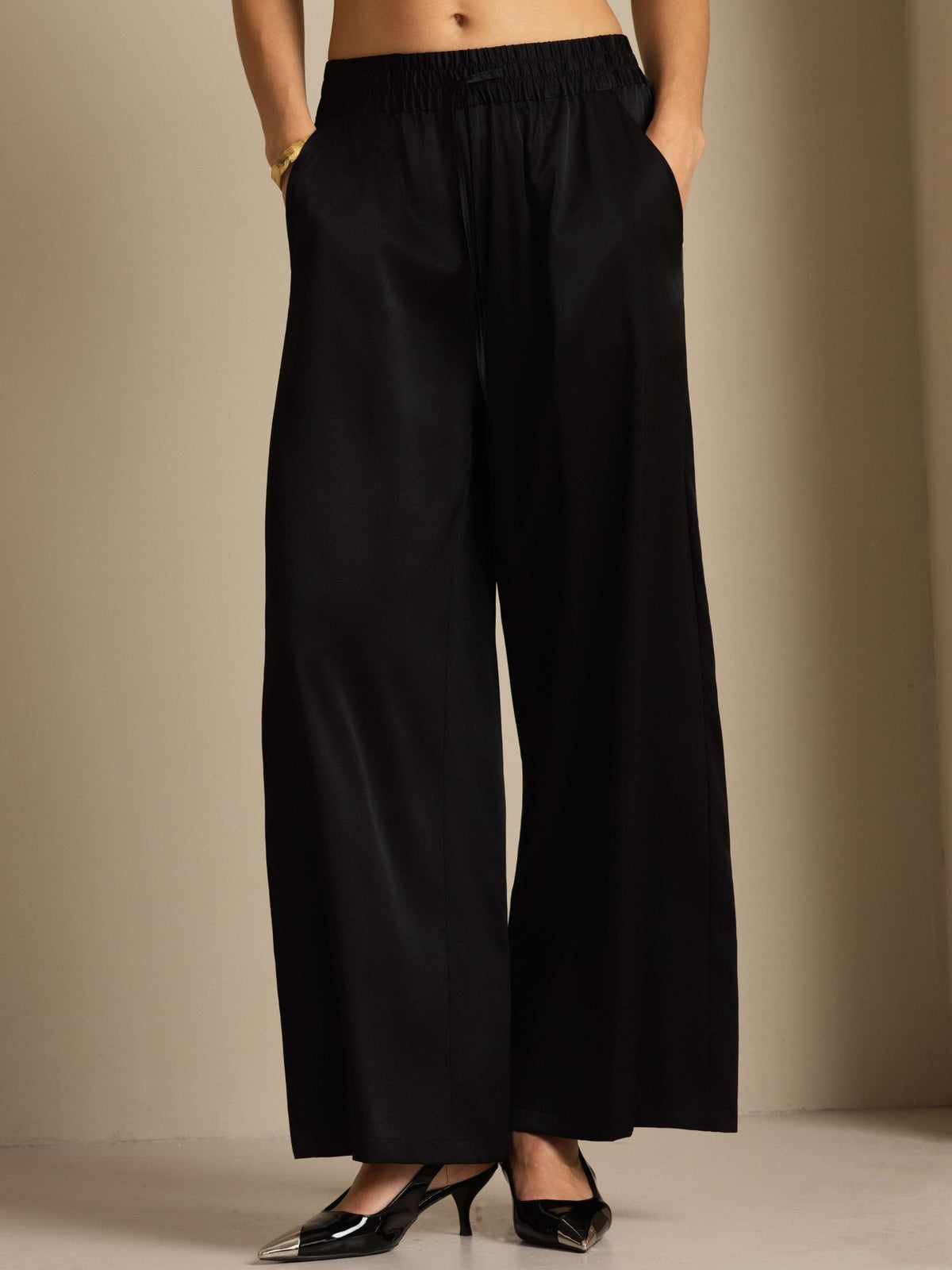 [Black] SilkSilky  Women's Pants 001
