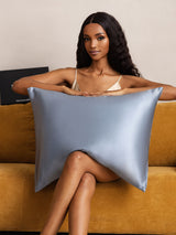 [Grayish Blue] SilkSilky  22Momme Pure Silk Pillowcase 001