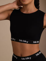 [Black] SilkSilky  Sleeveless Crew Neck Camisole Top 006