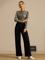 [Leopard] SilkSilky  Long Sleeve Women's T-Shirt 008