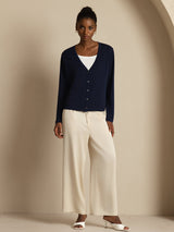 [Dark Blue] SilkSilky  Long Sleeve Women's Cardigan 008