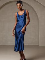 [Dark Blue] SilkSilky  Sleeveless Dress 004