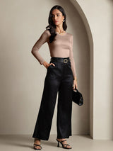 [Coffee] SilkSilky  Long Sleeve Round Neck Women's T-Shirt 006