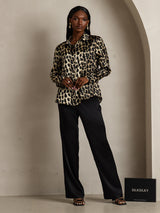 [Leopard] SilkSilky  Long Sleeve Lapel Collar Women's Shirts 007