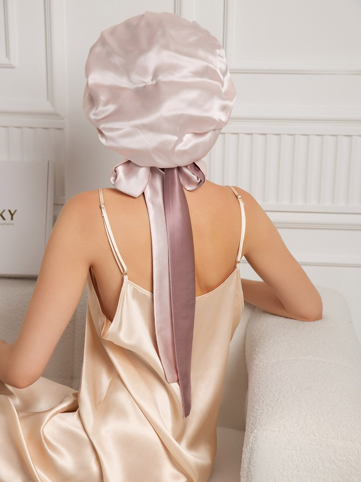 [Pale Mauve] SilkSilky  Sleep Cap 005