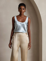 [Light Blue] SilkSilky  Sleeveless Camisole Top 005