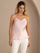 [Light Pink] SilkSilky  Spaghetti Strap V Neck Camisole Top 004