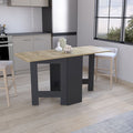DEPOT E-SHOP Detroit Folding Table with Expandable Design in 3 Forms, White / Macadamia