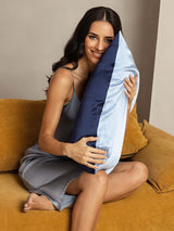 [DarkBlue+LightBlue] SilkSilky  19Momme Pillowcase 003